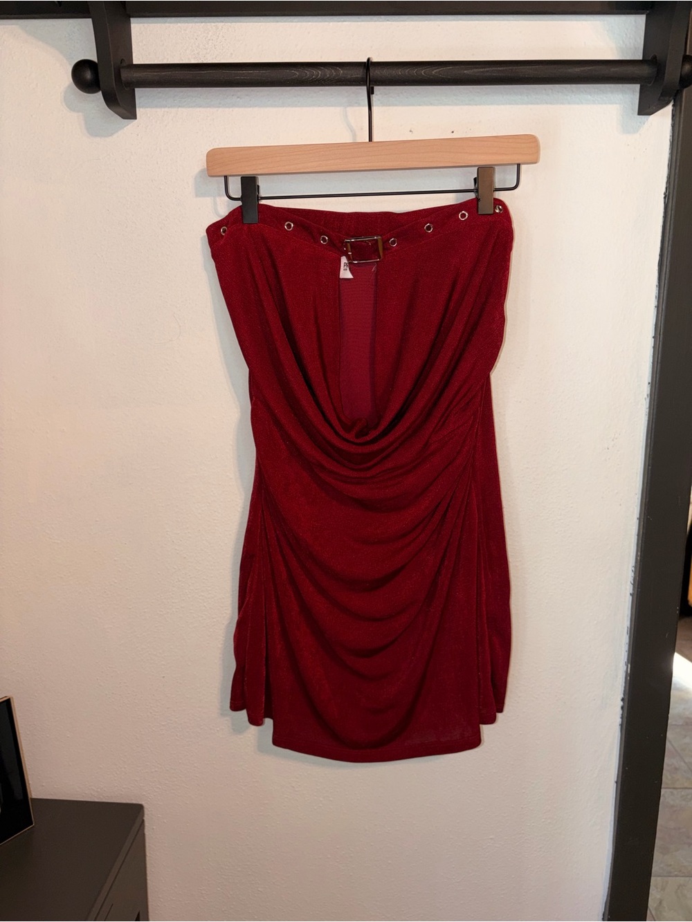 Princess Polly Red Strapless Draped Mini Dress